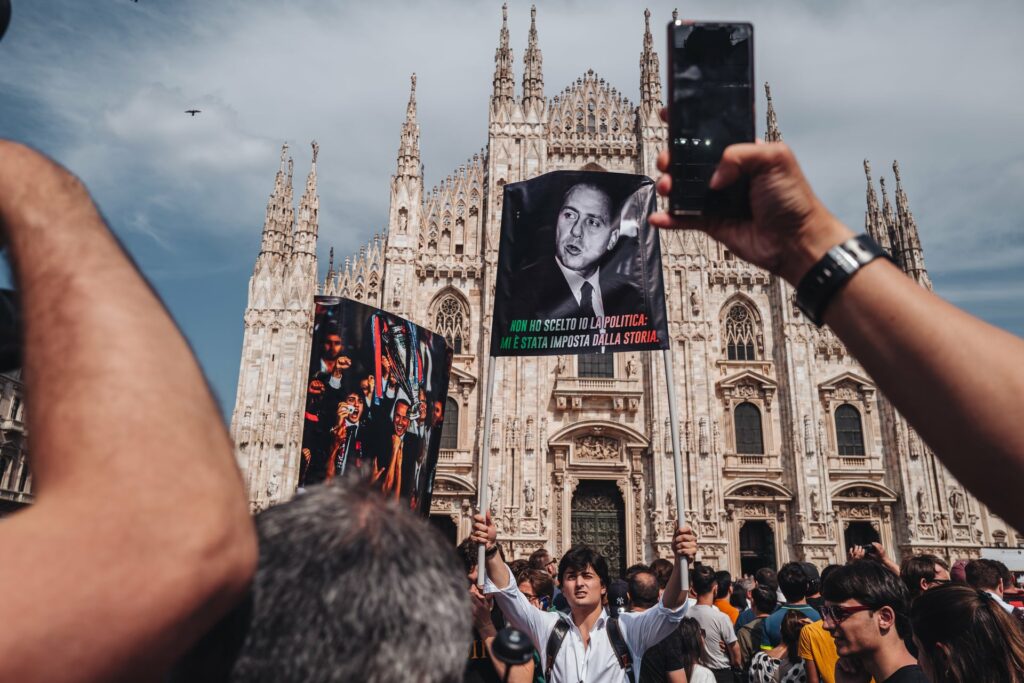 Milan, Italy - June 2023: The state funeral of Silvio Berlusconi at the Milan Cathedral, Duomo