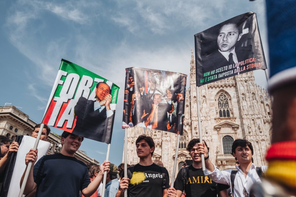 Milan, Italy - June 2023: The state funeral of Silvio Berlusconi at the Milan Cathedral, Duomo