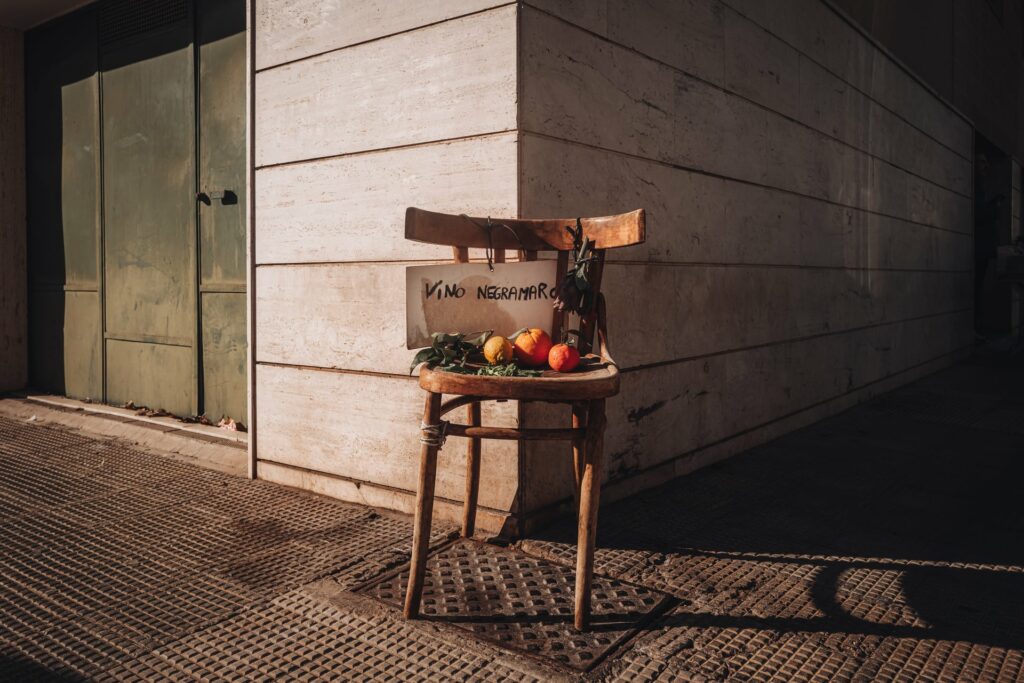 Mola di Bari, Italy - December 2022: scenes from the local farmers market